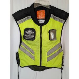 Icon Motorsports Mil Spec Mesh Motorcycle Vest Regular Yellow Reflective Biker